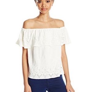 NWOT Lucky Brand Eyelet Off The Shoulder Top